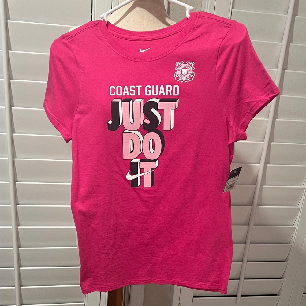 Nike Woman Pink Just Do It Coast Guard Tee XL Read Inside